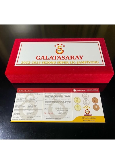 Galatasaray 23. Şampiyonluk Gümüş Au Kaplama Gümüş Bronz Hatıra Para Seti