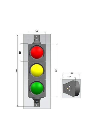 100 mm Ledli Oto Sinyal Verici, Trafik Lambası-2981 - 220 VAC