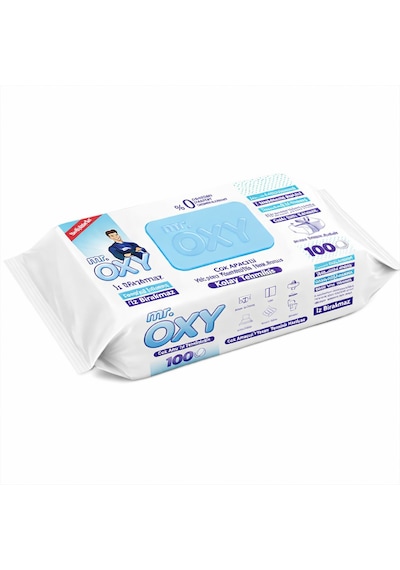 Mr.oxy Yüzey Temizlik Havlusu Beyaz Sabun 100'lü 8'li Avantaj Paketi Mıchu