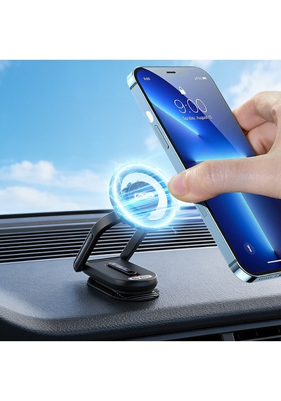 Go Des Gd-hd275 Magnetik M-safe Uyumlu 360 Dönebilen Düz Zemin Araç Telefon Tutucu Siyah
