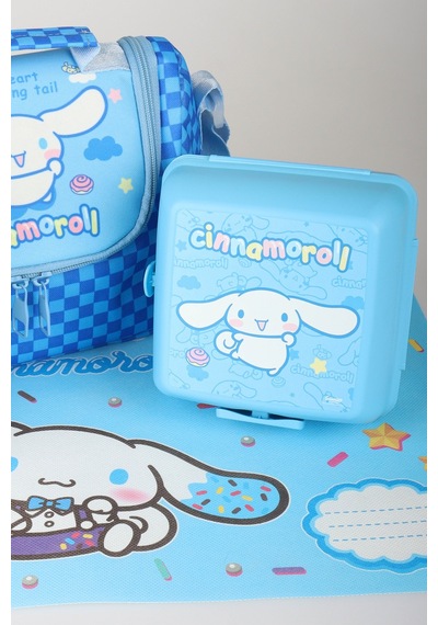 X Dekomus Lisanslı Cinnamoroll Blue Cloud Collection Termoslu Beslenme Çantası,beslenme Kabı,matara Ve Beslenme Örtüsü Seti Açık Gri