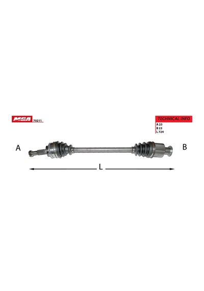Mga Aks Komple Sag Abslı Kalın Frezelı Kangoo Iı 1.5 K9k MR00-MGA-70211