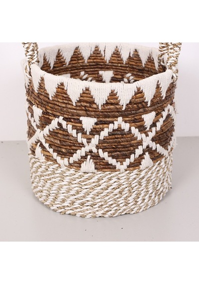 Bodrum 31x28x38 Cm. Doğal Abaka El Yapımı Sepet M Bej