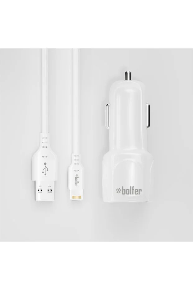 Araç Şarj Seti İphone 3.1a 18w Beyaz Araç Şarj Aleti