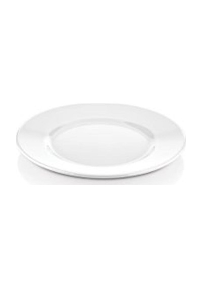 12 Adet Melamin Çizgi Tatlı Servis Tabağı Makinede Yıkanabilir Dayanıklı Sunum Tabağı 23 Cm Beyaz