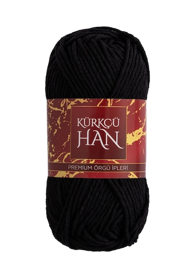 Kürkçü Han Cotton Comfort 100gr Pamuklu Makrome Punch Amigurumi Örgü İpi - Siyah