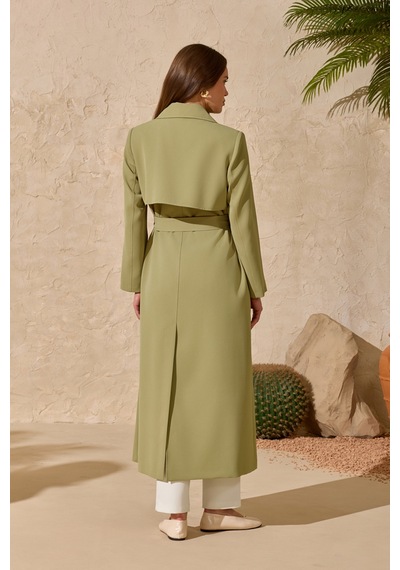 Aker Olive Çift Rüzgarlı Pardösü Olive Olive