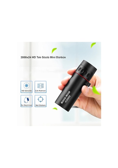 Triline 2000x24 Zoom Monoküler Mini Taşınabilir Hd Dürbün Su Geçi Siyah