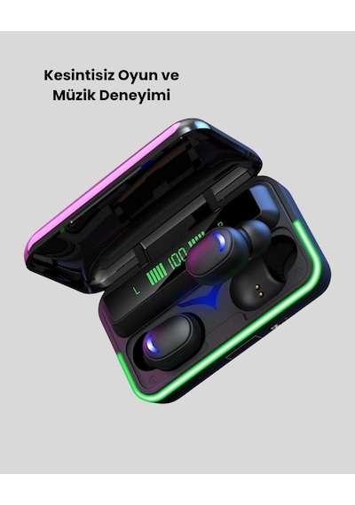 E10 Kablosuz Bluetooth Kulaklık 3d Ses, Powerbank Şarj Kutusu 00
