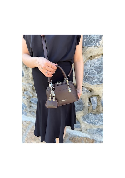 Just Polo Kadın Yeni Sezon Mini Cüzdan Aksesuarlı Askılı Şık El Ve Omuz Çantası Ebat : En 19 Boy 14 Cm Kahverengi 95259859