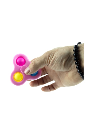 Oyuncak Stres Çarkı Üçlü Stres Baloncuklu Pembe