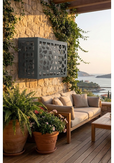 Klima Motoru/dış Ünite Gizleme/koruma Kafesi Xl 120x62x150 H Stone Antrasit