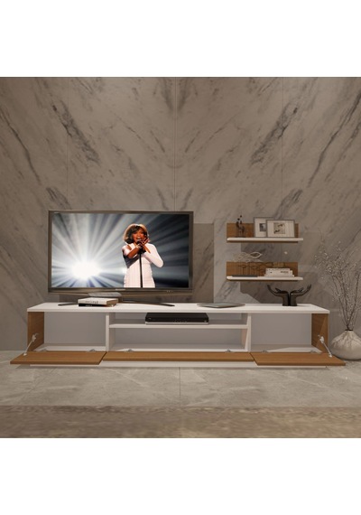 Decoraktiv Trio 4s Mdf Tv Ünitesi Tv Sehpası Beyaz - Ceviz
