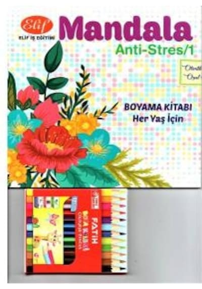 Yetişkin Boyama Kitabı Mandala Set Ant-I Stres