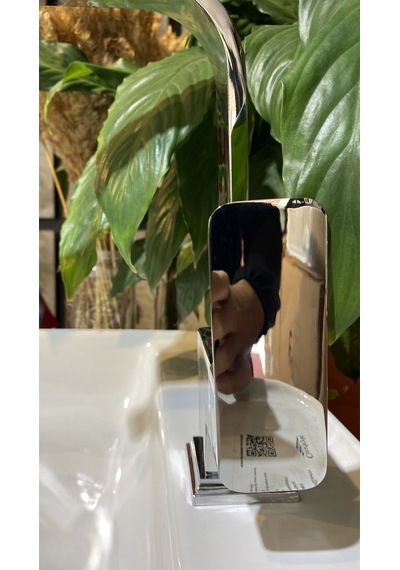 İsaoğlu Yapı Lavabo Bataryası Kare Tasarım Yüksek Model Banyo Lavabo Musluğu 360 Derece Hareketli Batarya Gümüş