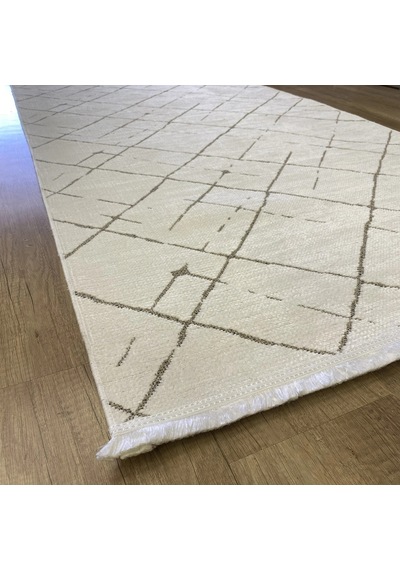 Hoom Rugs Terrace 8207 Beyaz Hav Toz Vermez Dekoratif Kilim