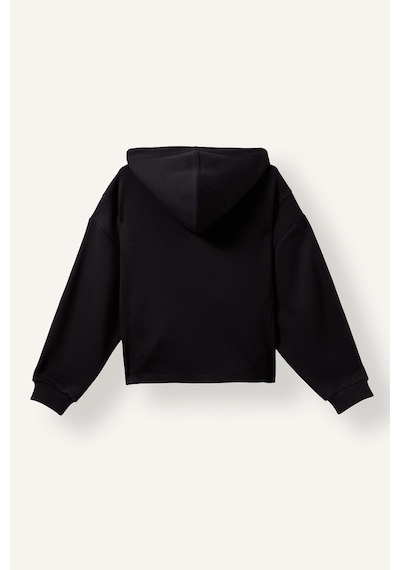 Defacto Ultra Yumuşak Oversize Fermuarlı Kapüşonlu Cepli Basic Sweatshirt Hırka H5189ax26aubk81 Siyah-bk81