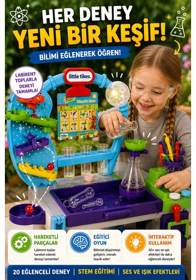 Little Tikes Müthiş Laboratuvar Stem Eğitici Deney Seti Sesli Işıklı Çocuk Oyuncağı +3 Yaş