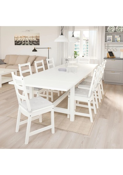 Ikea Beyaz Geniş Yemek Masası - Açılır Yemek Masası