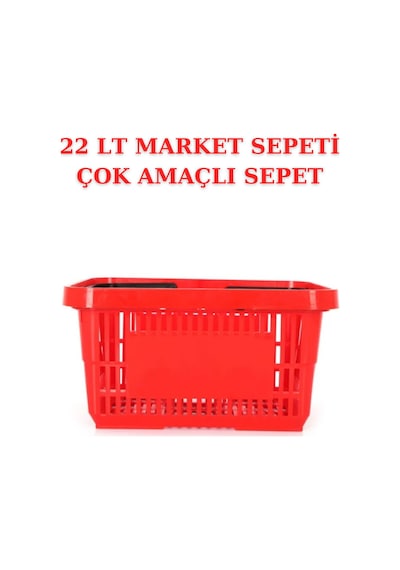 22 Litre 10 Adet Market Sepeti, Alışveriş Sepeti, Saplı Market Se