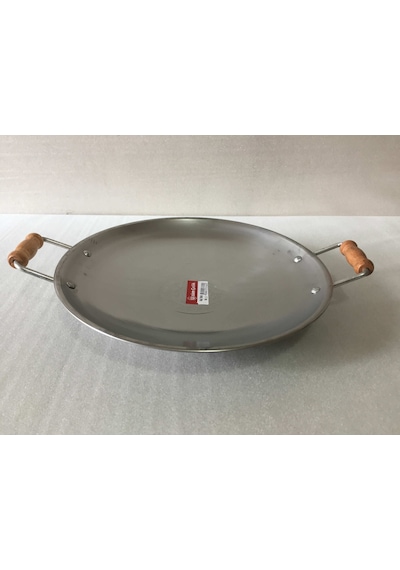 Kavurma Sacı - No:4 - 40 CM Orta Boy - Krom Çelik - Ahşap Kulplu