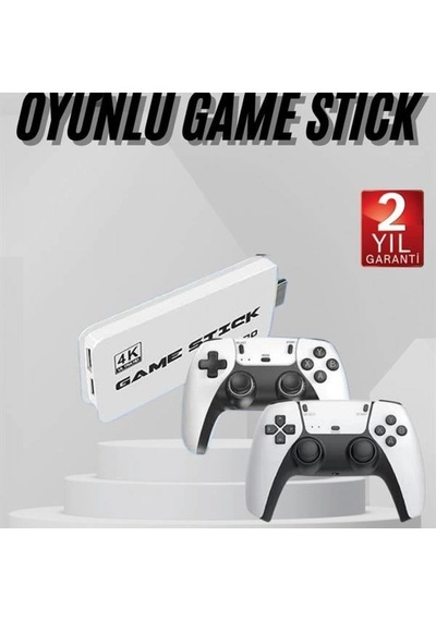 4k Hd Retro Game Stick Oyun Konsolu 2000 Oyun Ve 2.4g Kablosuz Çift Kol