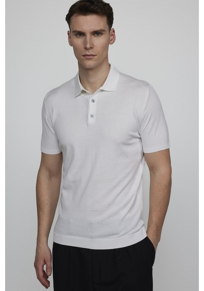 Tudors Erkek Polo Yaka Slim Fit Örme Triko Pamuklu Beyaz Tişört-27312-Beyaz Tudors Erkek Polo Yaka Slim Fit Örme Triko Pamuklu Beyaz Tişört-27312-Beyaz