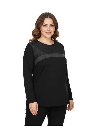 Wearon Kadın Siyah Sıfır Yaka Taşlı Bluz Bgl-st05153 Siyah