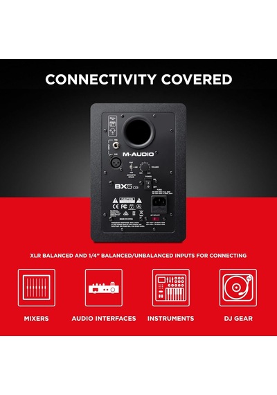 M-audıo Bx5-5" Stüdyo Monitör Hoparlörü, Akustik Alan Kontrolü İle Müzik Prodüksiyonu Ve Karışımı İçin, 100w