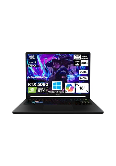 Msı Raider 16 HX B2WI-021TRHMF3 Ultra 9-275HX 48 GB 1 TB SSD RTX5080 16 GB 16" W11H Dizüstü Bilgisayar