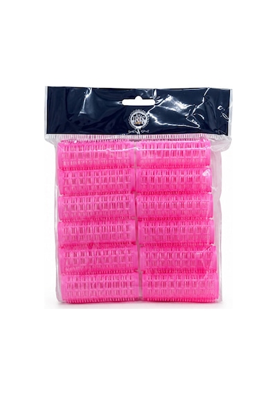 Profesyonel Cırtlı Bigudi 20 Mm 2 Cm 12'li Set - Yapışkanlı Saç Bigudisi Pembe Mini Boy