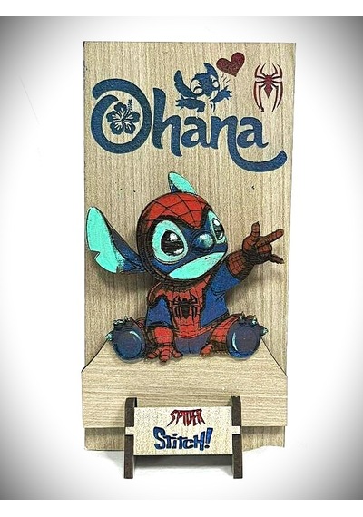 Dükkan Design Lazer Kazıma El Boyama Spider Stıch Ahşap Biblo Çok Renkli