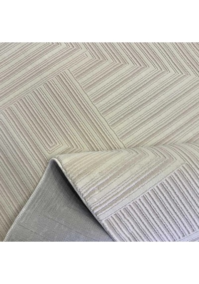 Hoom Rugs Gusto 1346a Krem Modern Halı Mikrofiber Polyester Hav Vermez Spor Saçaklı Halı Krem
