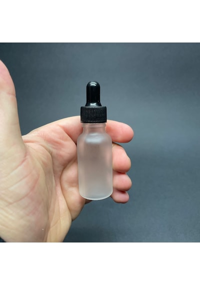 20 Ml Siyah Plastik Kapaklı Buzlu Cam Damlalıklı Şişe , 20cc Dam