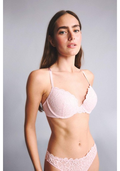 Defacto Dantel Kaplı Pedli Balenli Bra H3228ax26sppn648 Pembe-pn648