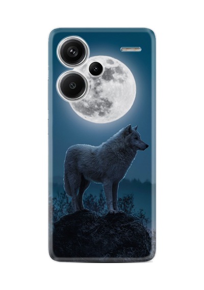 Redmi Note 13 Pro 5g Kılıf Kılıf Desenli Silikon Platinium Series Moon Wolf 1820