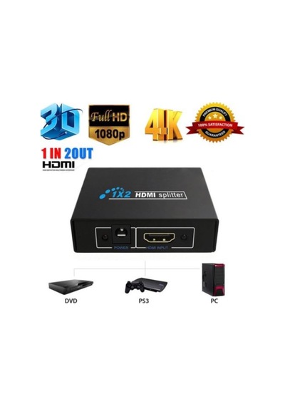 Turbosepet 2 Port Hdmi Splitter Hdmi Çoklayici Çoğaltici Adaptörlü