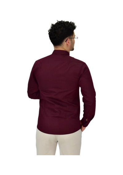 Erkek Spor Likralı Gömlek Bgl-st04343 Bordo