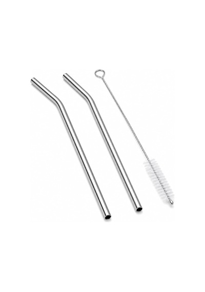 6'li Krom Paslanmaz Metal Pipet Seti 3 Adet Pipet Temizleme Fırçası Hediyeli, Çevre Dostu Metal Pipet, Dayanıkl
