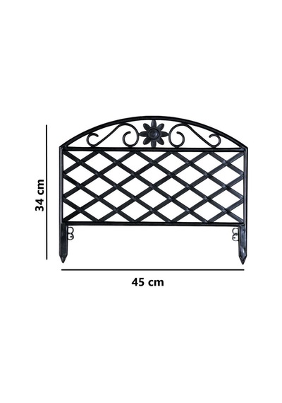 Omnipazar Sy-5994 Lattice Plastik Bahçe Çiti Siyah 45x34 Cm 4'lü Set