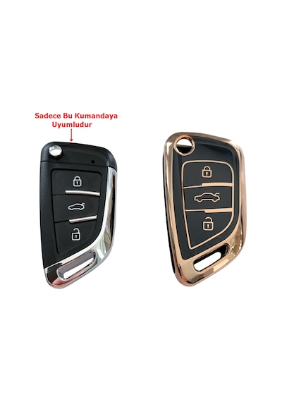 Bmw Tipli Kd Keydiy Nb29 Uyumlu Kumanda Anahtar Kılıfı Oto Anahtarlık Siyah - Gold