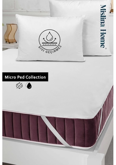 Micro Classic Sıvı Geçirmez Köşe Lastikli Ped Tek - Çift Kişilik Beyaz