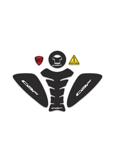 Cbf Beyaz Karbon Desen Tank Pad Set Redlinegrafik