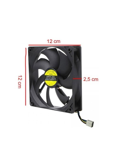 12 Cm 4 Pinli Fan 12 Volt 4 Pinli Fan 12x12x2.5 Cm Fan 4 Pinli 1 Adet