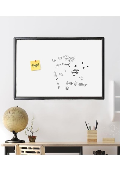 Duvara Monte Beyaz Yazı Tahtası 45x60 Cm Mdf 1 Adet Laminant Yazı Tahtası Mdf Çerçeveli Askılı Okul Ofis Büro