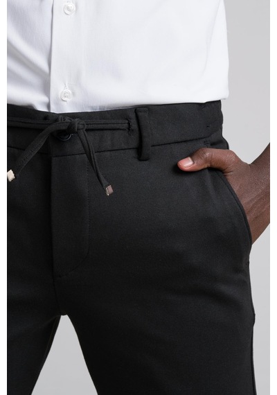 Perpant Slimfit Beli Lastikli Ve İplikli Kışlık Kumaş Likralı Jogger Pantolon 001