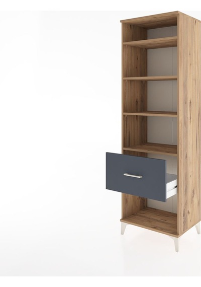 Hyperion Dolap 4 Raflı Tek Çekmeceli 60x44x195 Çam-antrasit Atlas Çam