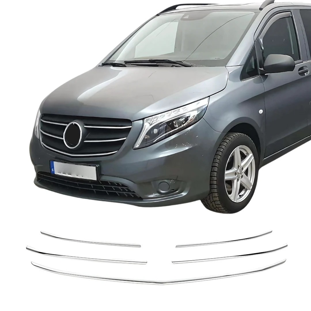 Mercedes Vito W447 Yan Kapı Çıtası - Krom, Tek Sürgülü, Uzun Şase 6 Parça 2014 Ve Sonrası