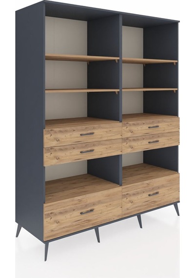 Kronos Gardrop 8 Raflı 6 Çekmeceli 176x59x221 Antrasit-çam Çam Kronos Gardrop 8 Raflı 6 Çekmeceli 176x59x221 Antrasit-çam Çam