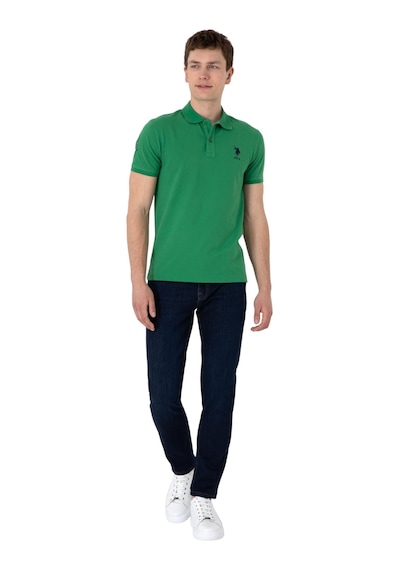U.S. Polo Assn. Erkek Slim Fit Polo Yaka Basic Tişört Yeşil